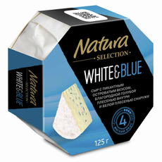 Сыр Natura selection White&Blue с голубой плесенью 60%, 125г