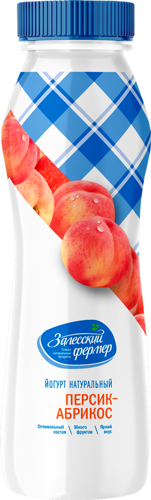 Йогурт питьевой Залесский фермер Фермерский Персик-абрикос 2.5%, 290г