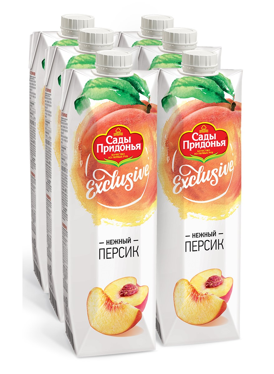 Нектар Сады Придонья Exclusive Нежный персик, 1л х 6 шт купить с ...