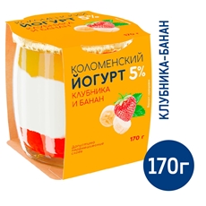 Йогурт Коломенское Клубника-банан 5%, 170г