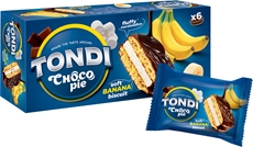 Печенье Tondi choco Pie банановый, 180г