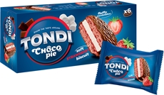 Печенье Tondi choco Pie клубничный, 180г