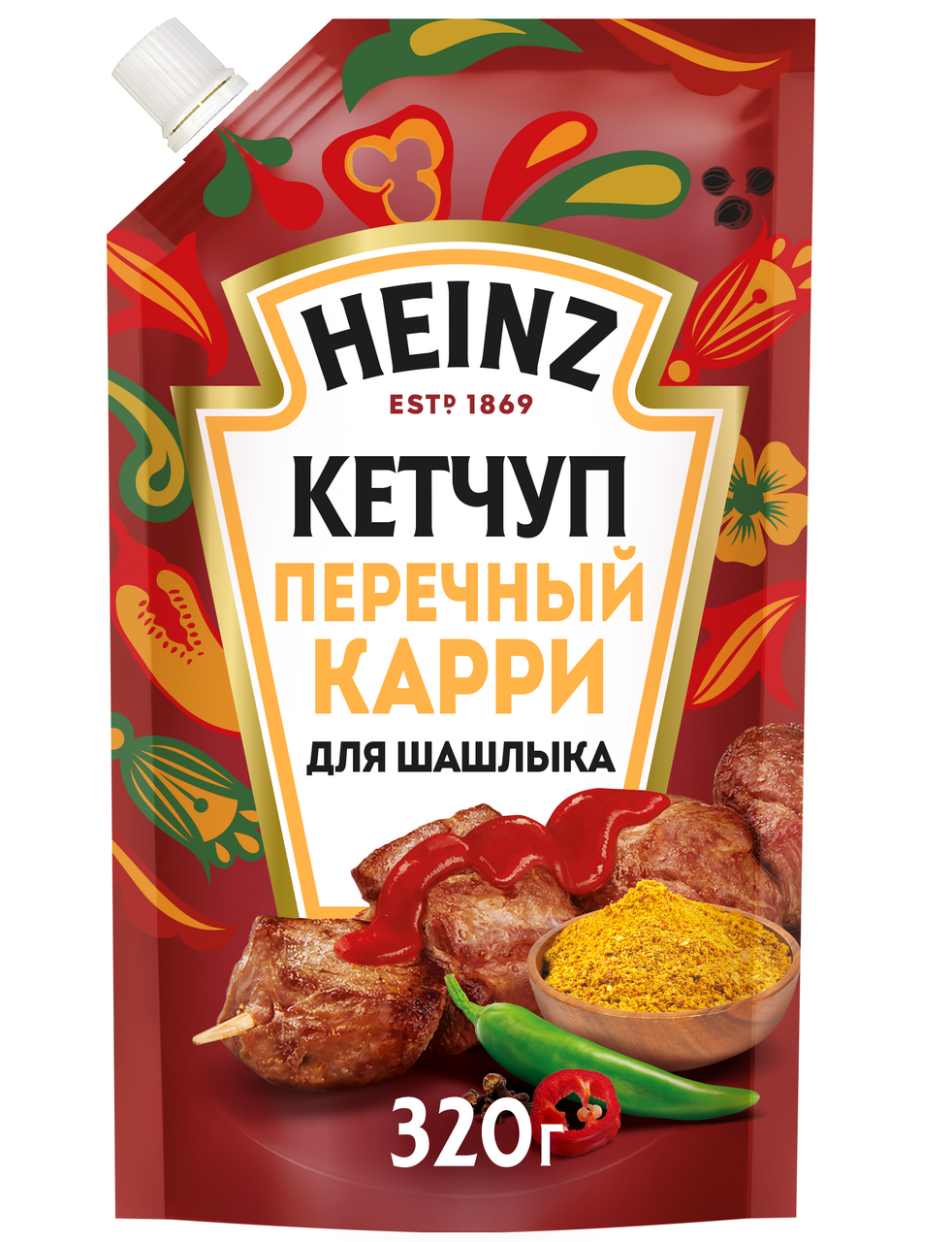 Кетчуп Heinz Перечный карри для шашлыка, 320г купить с доставкой на дом,  цены в интернет-магазине