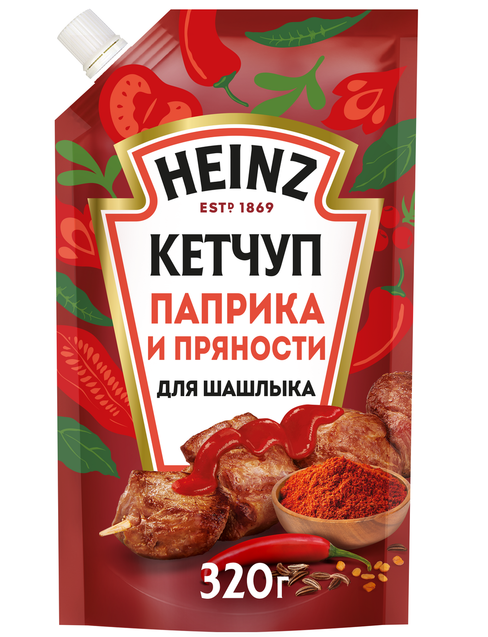 Кетчуп Heinz Паприка и пряности для шашлыка, 320г купить с доставкой на  дом, цены в интернет-магазине