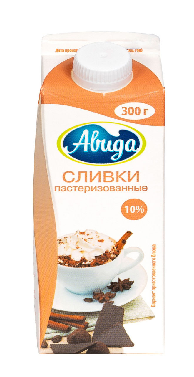 Сливки Авида пастеризованные 10%, 300г купить с доставкой на дом, цены в  интернет-магазине