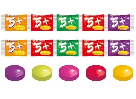 Карамель леденцовая 5+ с витамином С, 18г
