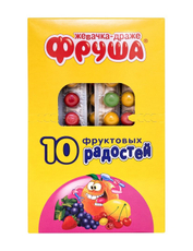 Жевательная резинка Фруша 10 фруктовых радостей, 20г х 24 шт
