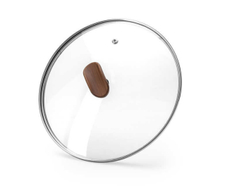 Крышка TVS с ручкой под дерево, металлическим ободом и паровыпуском, 24см