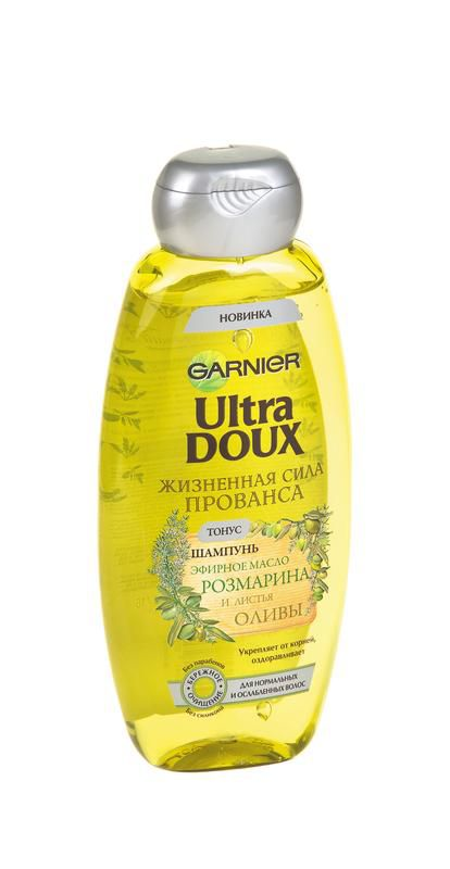 Шампунь garnier ULTRA DOUX Эфирное масло розмарина и листья оливы ...