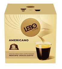 Кофе в капсулах Lebo Americano для кофемашин Dolce Gusto 16шт, 136г