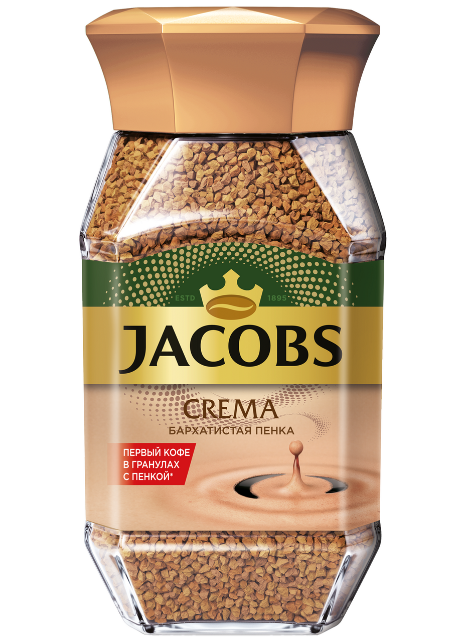 Кофе Jacobs Crema растворимый, 95г купить с доставкой на дом, цены в  интернет-магазине