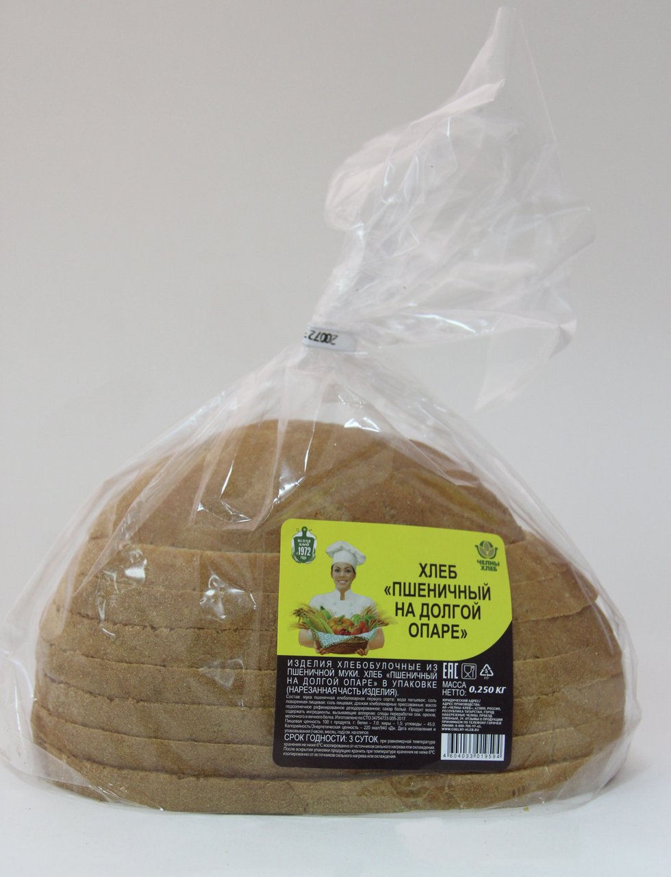 Хлеб Челны-хлеб пшеничный на долгой опаре нарезной, 250г