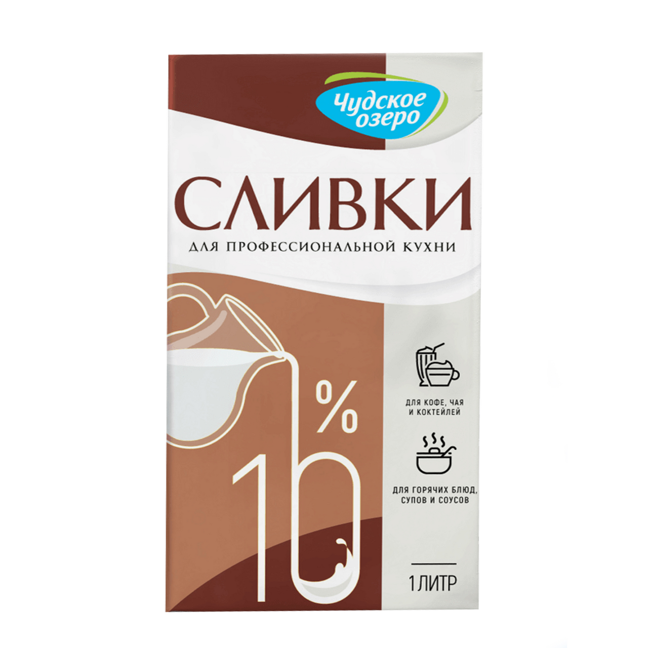 Сливки Чудское озеро ультрапастеризованные 10%, 1л купить с доставкой на дом,  цены в интернет-магазине