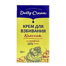 Крем Dally для взбивания на растительных маслах ваниль ультрапастеризованный 26%, 1л