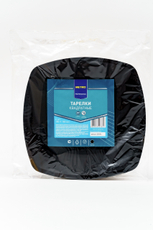 METRO PROFESSIONAL Тарелка одноразовая пластиковая черная 18см, 6шт