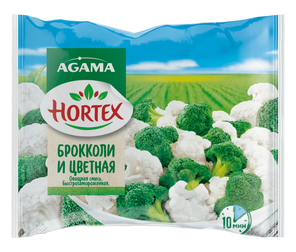 Смесь овощная Hortex Agama брокколи и цветная капуста замороженная, 400г  купить с доставкой на дом, цены в интернет-магазине