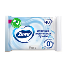 Влажная туалетная бумага Zewa Pure, 40 листов