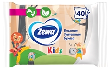 Влажная туалетная бумага Zewa Kids, 40шт