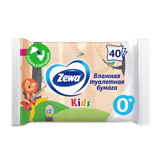 Влажная туалетная бумага Zewa Kids детская, 40 листов