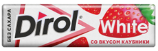 Жевательная резинка Dirol White без сахара со вкусом клубники, 14г