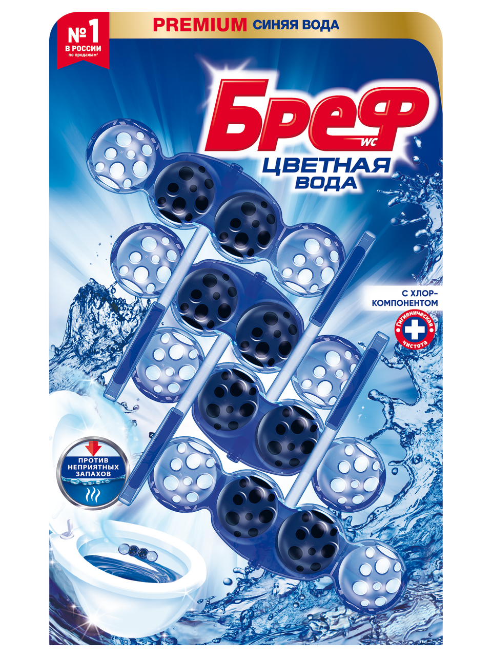 Изображение товара Туалетный блок Бреф Хлор-компонент 4шт, 200г