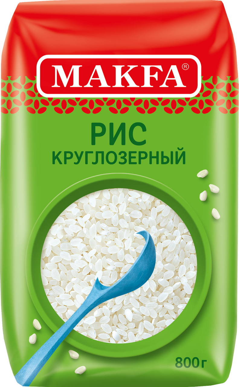Крупа рис Makfa круглозерный шлифованный, 800г купить с доставкой на ...