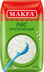 Крупа рис Makfa круглозерный шлифованный, 800г
