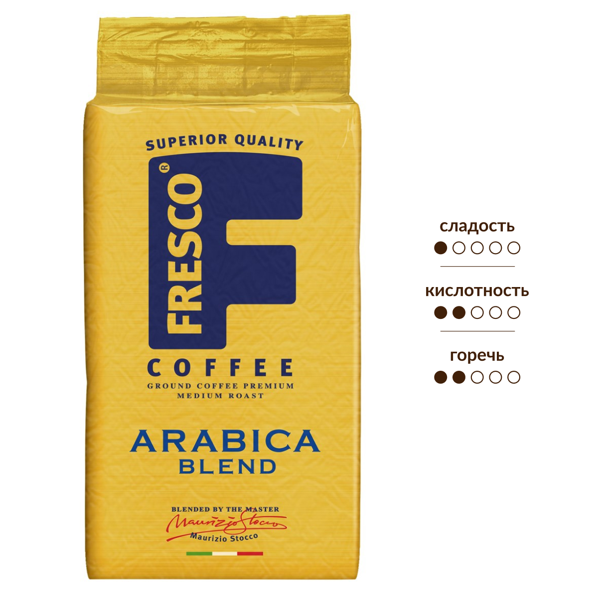 Изображение товара Кофе Fresco Arabica blend молотый 250г итальянская обжарка ароматный напиток