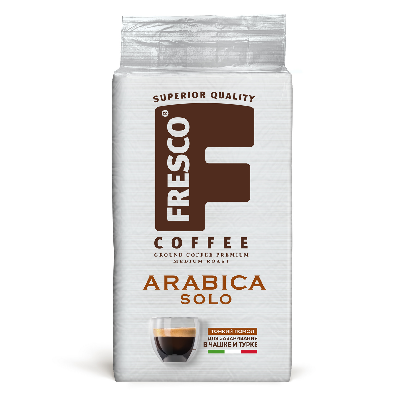 Кофе Fresco Arabica solo молотый для чашек и турок, 250г купить с доставкой  на дом, цены в интернет-магазине