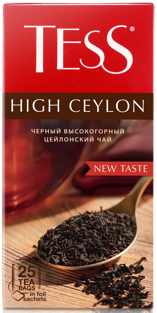 Изображение товара Чай черный Tess High Ceylon в пакетиках (2.25г x 25шт), 56г