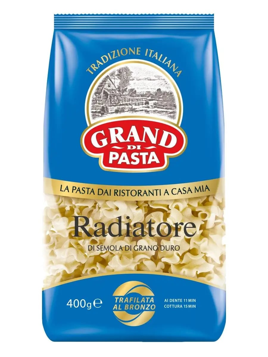 Макароны Grand di Pasta Радиаторе высшего сорта, 400г купить с доставкой на  дом, цены в интернет-магазине