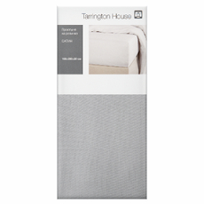 Tarrington House Простыня на резинке сатин светло-серая, 160 x 200 x 20см