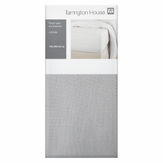 Tarrington House Простыня на резинке сатин светло-серая, 180 x 200 x 20см