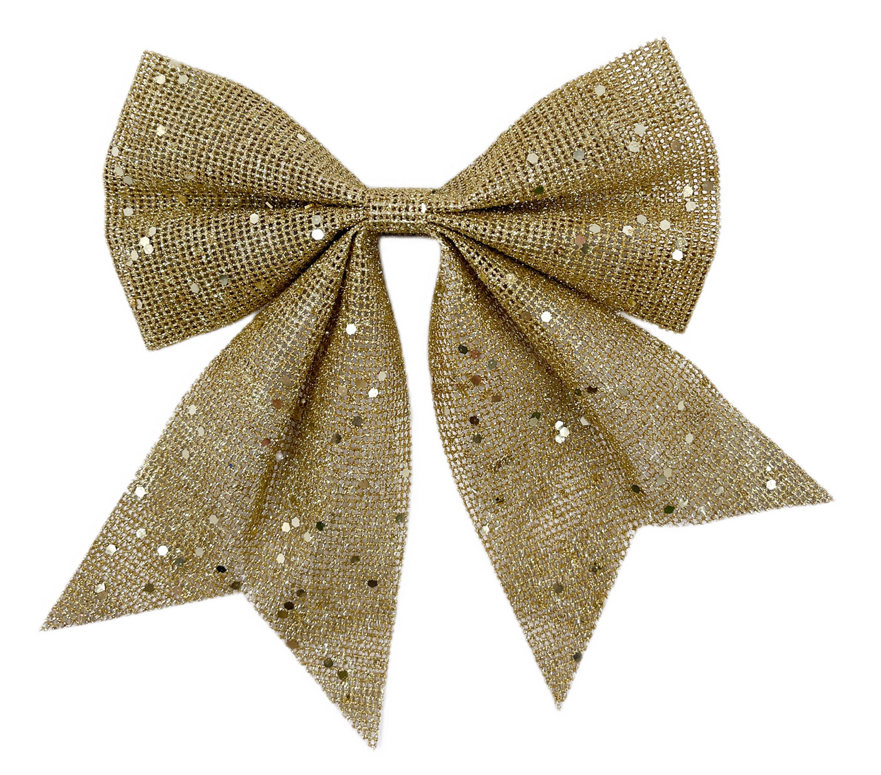 Бант с пайетками ChristmasDeLux золото, 20 x 24см