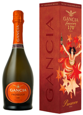 Вино игристое Gancia Prosecco белое сухое в подарочной упаковке, 0.75л