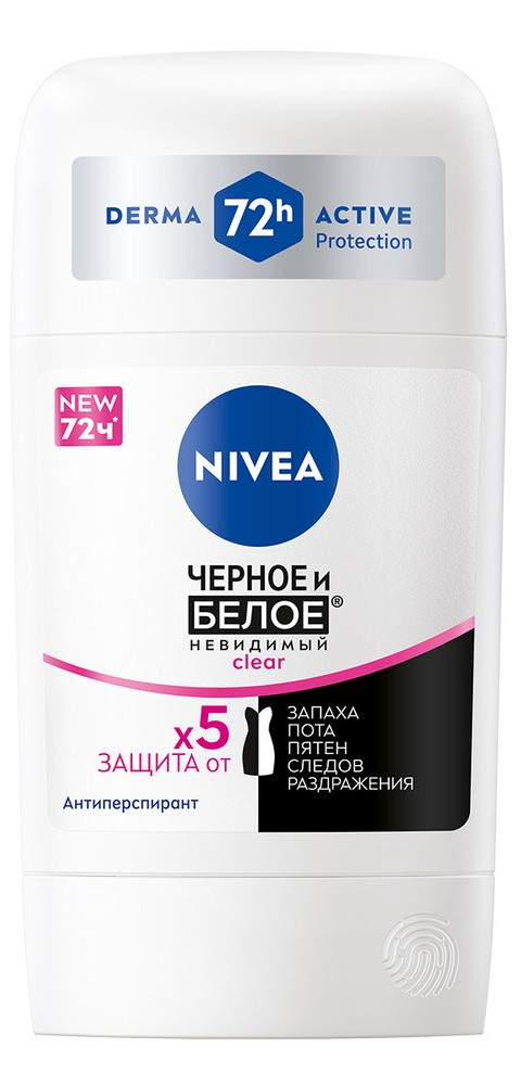 Изображение товара Антиперспирант-стик Nivea Черное и белое Невидимый Clear, 50мл