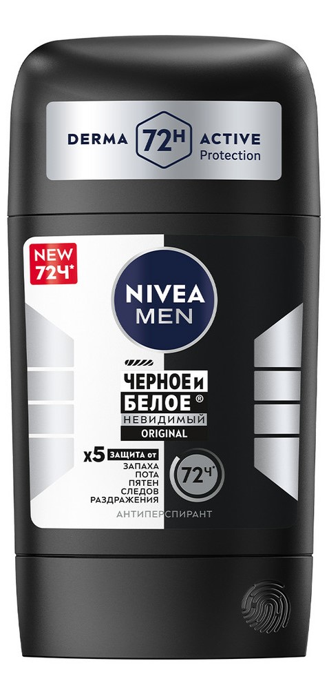 Изображение товара Антиперспирант-стик Nivea Men Черное и белое Невидимый Original, 50мл