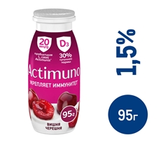 Напиток кисломолочный Actimuno вишня-черешня 1.5%, 95г