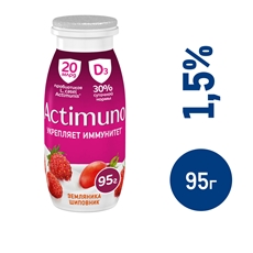 Напиток кисломолочный Actimuno земляника-шиповник 1.5%, 95г