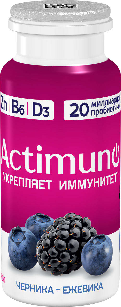Напиток кисломолочный Actimuno черника-ежевика 1.5%, 95г