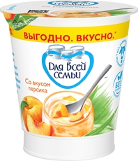 Продукт йогуртный Для всей семьи персик 1%, 290г