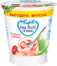 Продукт йогуртный Для всей семьи клубника 1%, 290г