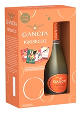 Вино игристое Gancia Prosecco в подарочной упаковке белое сухое + стопер, 0.75л
