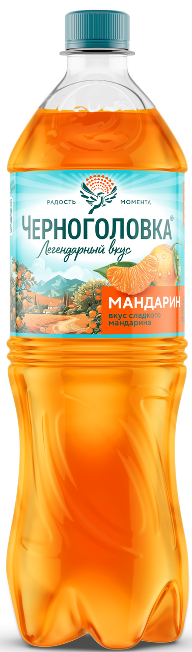 Изображение товара Лимонад Черноголовка мандарин 1л газированный натуральный напиток