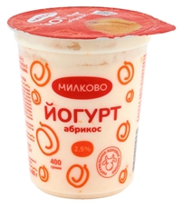 Йогурт Милково абрикос 2.5%, 400г