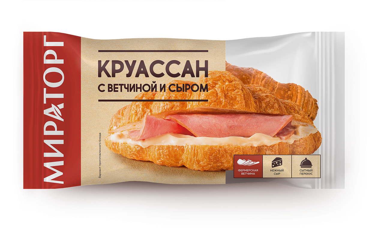 Круассан Мираторг с сыром и ветчиной, 110г купить с доставкой на дом, цены  в интернет-магазине