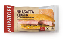 Чиабатта Мираторг с ветчиной в горчичном соусе, 190г