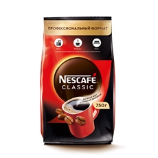 Кофе Nescafe Classic растворимый порошкообразный с добавлением натурального жареного молотого кофе, 750г