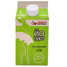 Йогурт питьевой Тольяттимолоко натуральный 1.5%, 400г