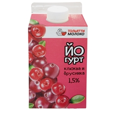 Йогурт питьевой Тольяттимолоко клюква-брусника 1.5%, 400г